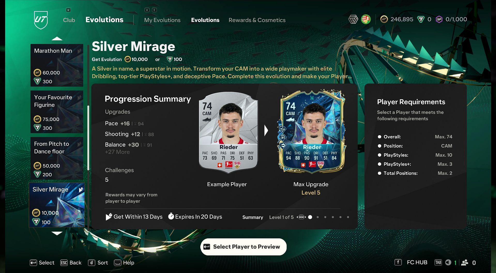 The latest EVO criteria (Image via EA Sports)